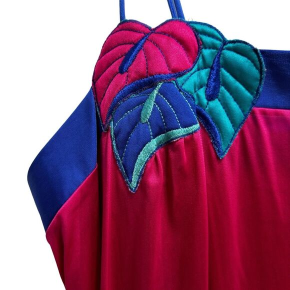 Vintage Vanity Fair Silky Night Gown Slip Dress Large Colorful Spaghetti Strap - Picture 4 of 6